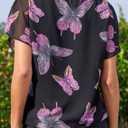 Neineiwu Women's Summer Loose Casual Short Sleeve Chiffon Top Blouses, S