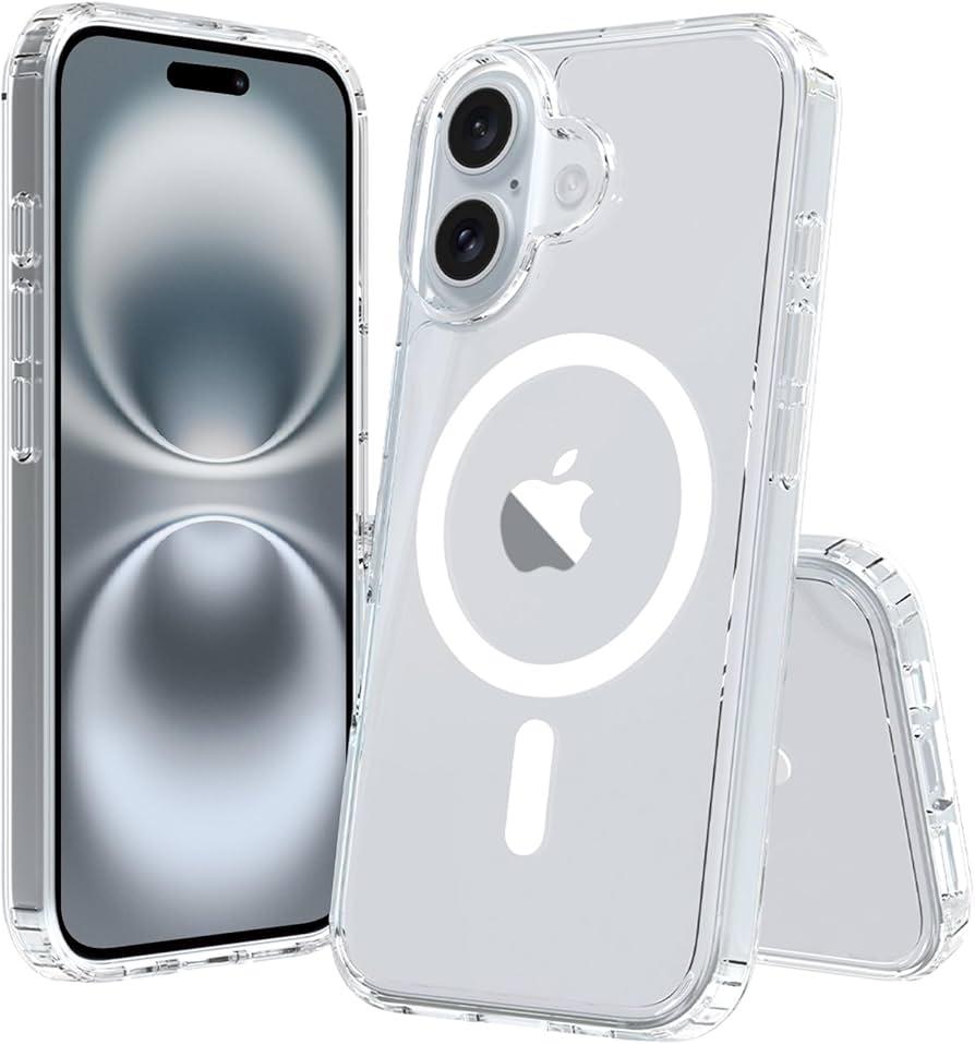 Miracase for iPhone 16 Case 6.1'', [Bubble Free] Full-Body Bumper Phone case with Built-in Full Glass Screen &Lens Protector,No Gap,Compatible with MagSafe,Drop Proof 16 Cover, Clear