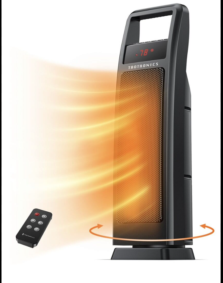 Portable 1500 Watt Electric Radiant Tower Heater TaoTronics TT-HE008