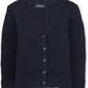 The Children's Place Girls' Uniform Ribbed Boyfriend Cardigan (Blue, M)