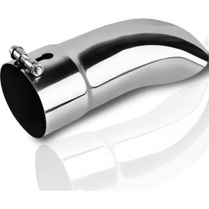Mupera 2.5 Inch Inlet Turn Down Exhaust Tip, 2.5" Outlet, 9" Long Stainless Steel Professional Turn Down Tailpipe Tip with Bolt-On for all 2.5 Inch Outside Diameter Tailpipe