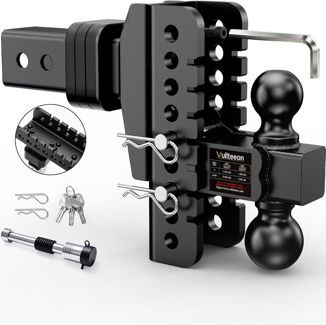 Adjustable Trailer Hitch, 6in Drop Hitch (for 2.5 Inch Receiver)