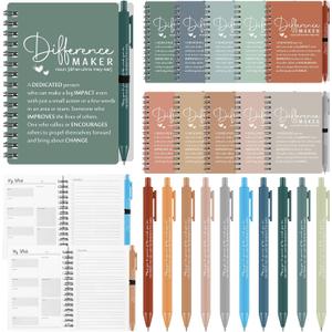 Tellingyou 20 Sets Difference Maker Employee Appreciation Gift for Coworkers to Do List Notebooks with Ballpoint Pens Note Pads Journal for Nurse Staff Team Graduation Teacher (Healing Colors)