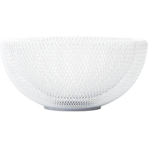 IBWell White Metal Mesh Double-layer Fruit Basket, Large Round Storage Baskets for Bread, Metal Wire Bread Fruit Bowl Vegetable Stand Holder for Snacks, Modern Fruit Bowl Decorate Kitchen Counter (Normal)