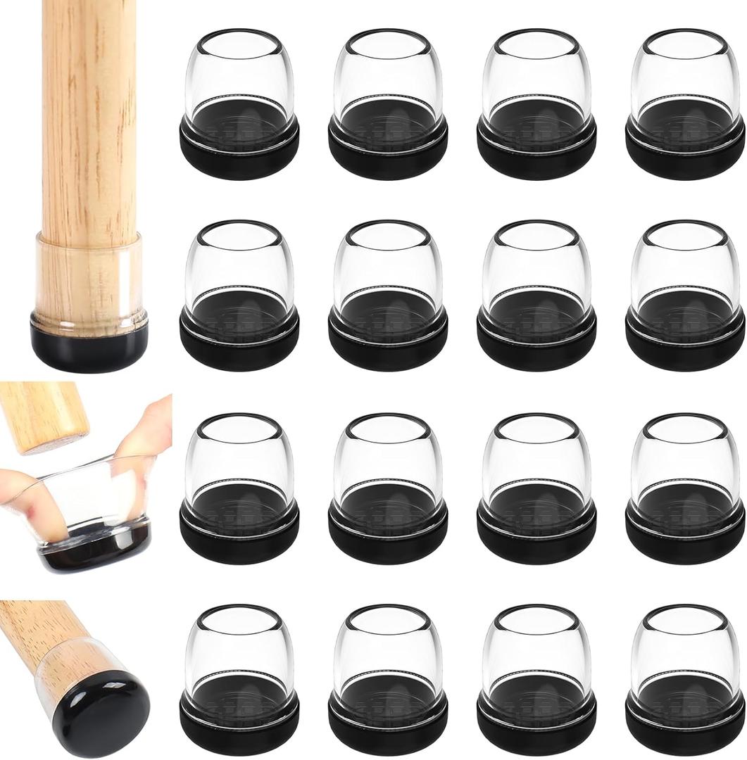 Chair Sliders for Carpet, 16PCS Furniture Sliders for Carpeted Floors & Hardwood Floors, Round Chair Glide Pads for Quickly and Easily Moving Furniture, Protect Floor(Clear, Fit 0.75"-1.1")