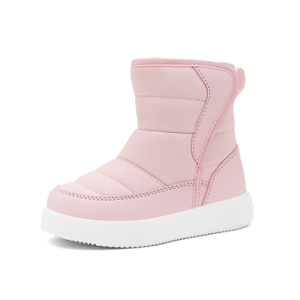 Child Winter Solid Color Snow Boots For Boys Girls Non-Slip Warm Boots With Wool Thickening Stylish Toddler Shoes, Pink, Size 25