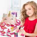 Pretend Makeup Kit for Toddlers Girls, Play Makeup Set for Kids 3-5, Unicorn Toy Purse with Fake Make up for Little Girls 4-6, Gifts for 3 4 5 6 7 8 Year Old