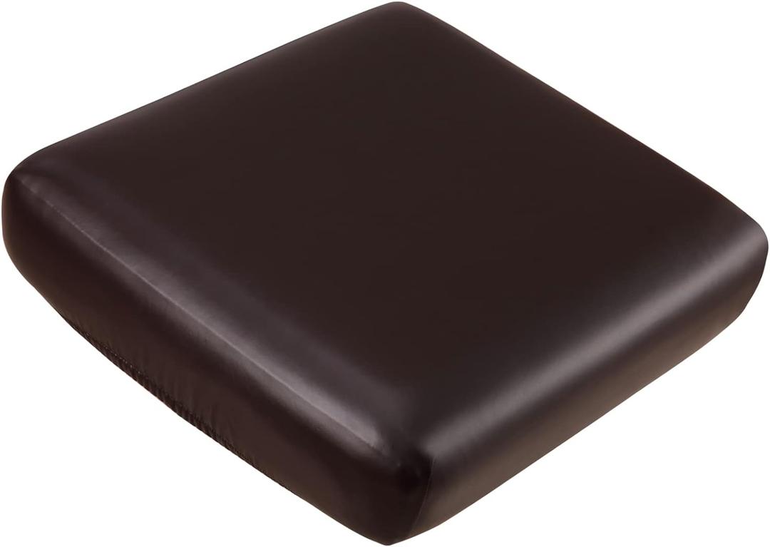 Fuloon Faux Leather Couch Cushion Slipcover, Waterproof Stretch Covers for Sofa, RV Chair Seat Cover, Individual Loveseat Couch Cushion Replacement, PU Leather Sofa Slipcovers(1 Pack, Brown)