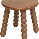 Masupu Solid Wooden Step Stool for Adults Kids, 11 inch Small Foot Stool, Non-Slip One Step Stool, Sturdy Foot Stool for Bathroom, Bedroom, Kichen, Plant Stand(Walnut Brown)