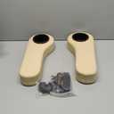 Golf Cart Rear Seat Armrest Cup Holder - Compatible with EZGO, Club Car, Yamaha, More (Non-Drilling Brackets, Beige)