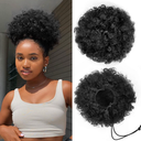 Women's Curly Puff Drawstring Ponytailtail Hair, Black