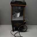 Nostalgia Vintage Hot-Air Popcorn Maker Machine - Makes Up to 12 Cups - Oil-Free - Healthier Popcorn - Classic Stand-Up Cart With Wheels - Includes Kernel Measuring Cup - Black