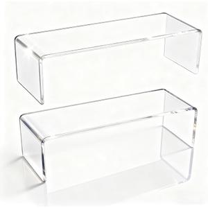 2-Pack Acrylic Medicine Cabinet Organizer, 11.4x3x3.7in Clear Bathroom Shelves with 2 Non-Slip Pads for Vanity & RV Storage (2 x 11.4x3x3.7in)