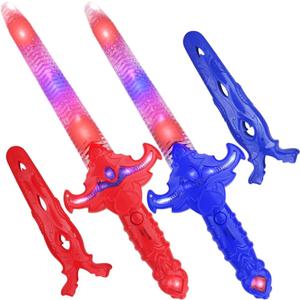 ArtCreativity Light Up Toy Swords with Sounds, LED Toy Set with Removable Covers, Plastic Swords, Warrior Halloween Costume Accessories, Light Up Halloween Toys, for Kids