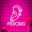 Ear Piercing Neon Sign, Cool Pink Dimmable LED Creative Ear Earring Neon Light, Tattoo Studio Barber Salon Massage SPA Shop Neon Light Decoration, Suitable Gift For Young People And Girls(13 * 11in)