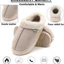 Yueerlu House Slippers For Woman Men, Womens slippers Platform EVA lightweight sole Warm Faux Fur Lined Suede Short Ankle Boots Memory Foam Fuzzy Slippers for Women Anti-Slip Boot Indoor Outdoor