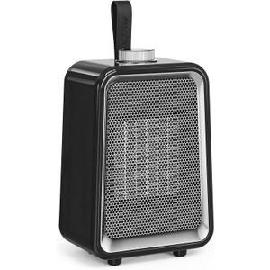 Portable Space Heater, 800W/500W Energy Efficient Desk Heater for Indoor Use, PTC Fast Heating Ceramic Desktop Heater for Home Bedroom Office Desk (Black)