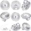 Hicarer 8 Pieces Earring Backs for Droopy Large Backs for Studs Replacement Secure Lifters for Heavy Earring(9 mm,Silver)