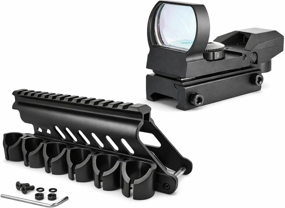 GOTICAL Side Saddle Shotgun Shell Holder V2 | Compatible with Mossberg 500/590/Maverick 88/Shockwave Series Shotguns 12 Ga 6-Shell Holder (Black)