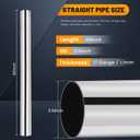 3.5 Inch Stainless Steel Exhaust Pipe 40 Inch Long, 3.5" OD x 40" Length T304 Straight Exhaust Tubing DIY Extension Pipe, Automotive Universal Fit, 1 Pack