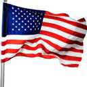 American Flag 2.5x4 with Pole Sleeve - Embroidered Stars Outdoor US Flags for Outside (Pole Not Included, All-Weather Use)