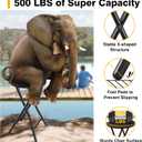TAVR Furniture Portable Folding Chair with Handle, Heavy Duty Round Fold Stool Chair with 500lbs Capacity for Adults, 18 Inch Foldable Stool for Dorm, Kitchen, Vanity, Church and Outdoor use
