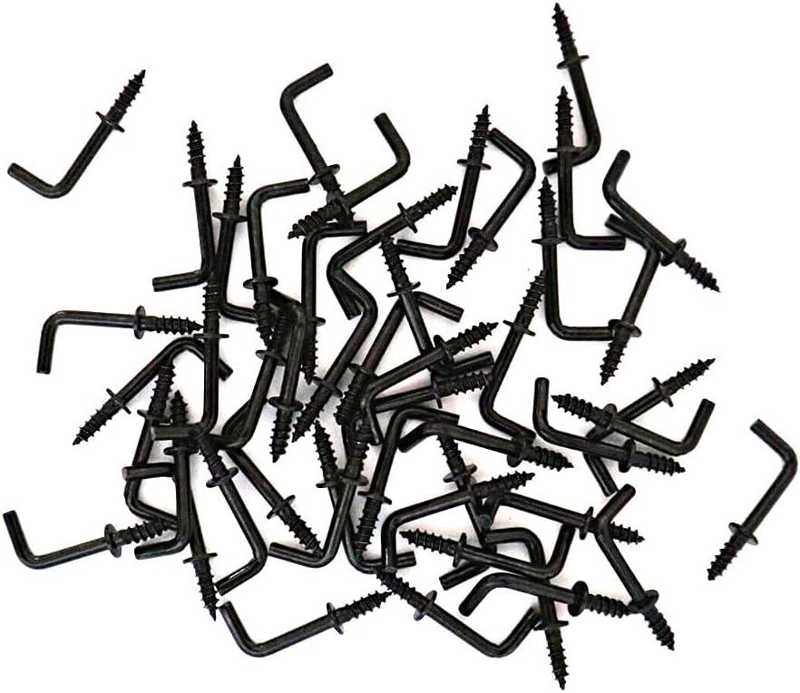 100 Pcs 1/2" Black Small L Shaped Right Angle Square Bend Jewelry Hooks