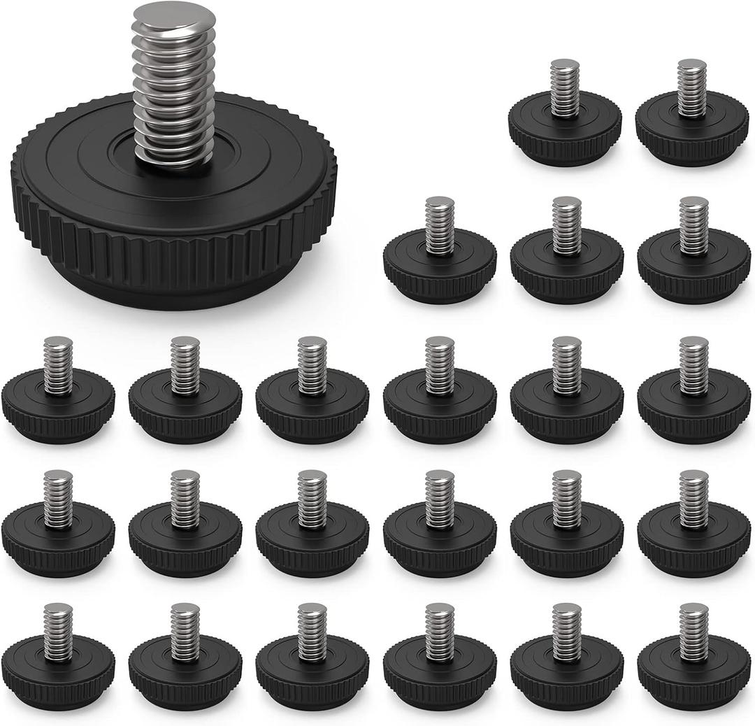 ONEHOME 24 Pack 5/16-18 Stainless Steel Adjustable Threaded Furniture Leg Leveling Feet Screw-in Glide Levelers,Stainless Screw Foot Levelers On for Table,Chair,Furniture, (M63)