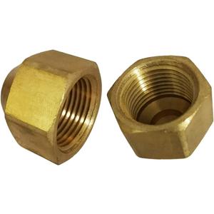 Legines Brass Flare Cap, 5/8" Tube OD, SAE 45 Degree Flare Fitting, Pack of 2