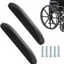 Padded Armrests for Wheelchair, Universal Arm Pads Replacement Black 10-1/4 Suitable for Most Brands of Wheelchairs(10-1/4"(2pcs))