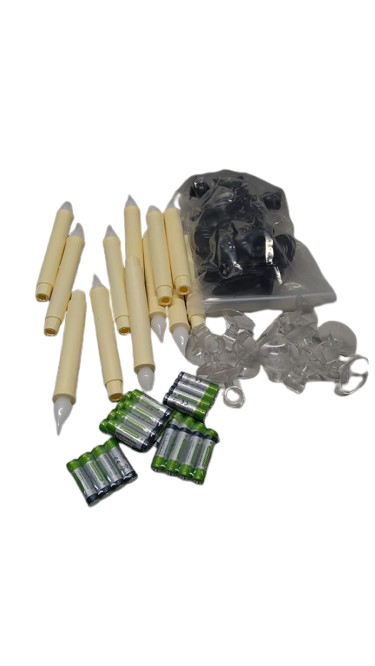 Electric Candles with Candlesticks 12pc