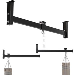 Ceiling Punching Bag Hanger w Roller Heavy Bag Hanger High Load-Bearing Capacity Wall Ceiling Mount Saving Space 42'' Long Ease Adjust for Home Gym Muay Thai Bag