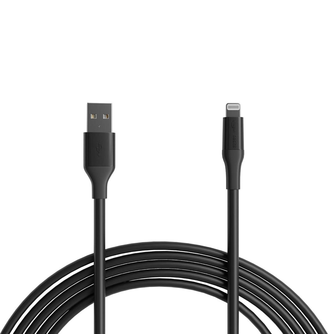 Apple MFi Certified USB-A to Lightning Charger Cable for iPhone iPad, Heavy-Duty Fast-Charge, 10ft, Black