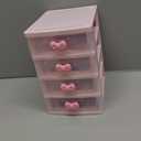 Lovely Pink Mini Receiving Storage Box With Multi-layers And Pink Bowknot Handle Gift for Mothers, Girls, Small Items Keeping Box (Four layers (7.06 x 5.22 x 8.05 inches))