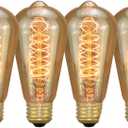 ST64 Edison Light Bulbs, Incandescent Light Bulb 40W, Dimmable Decorative Lightbulbs E26 E27 Bulb, Vintage Lights Bulbs for Outdoor Light Socket LightFixture, 4 Pack