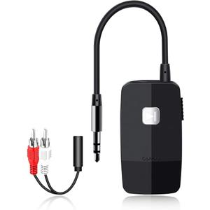 Golvery Upgraded Bluetooth 5.4 Receiver for Speaker, Wireless Audio Adapter for Home Audio Car Stereo with 3.5mm RCA Jack, 20 Hours Playtime, Dual Connection to 2 Phones, Easy Control ON/Off Slider