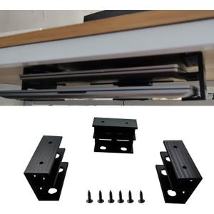 PIAOLGYI Under Desk Double Decker Laptop Holder Mount with Screw, Under Desk Laptop Mount Bracket, Add On Under Table Keyboard Storage (3 Pcs)