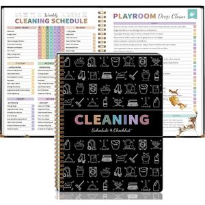 Adhd Cleaning Planner for Adults Women, Cleaning Schedule and Checklist Organizer, Household Cleaning Planner with Daily/Weekly/Monthly Task,for Home, Family Cleaning Tasks, DIY Home Improvement - Black