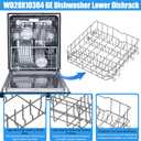 UPGRADED WD28X10384 Lower Rack Compatible with GE Dishwasher Rack Parts,WD28X10384 WD28X10165 WD28X10309 WD28X10166 GLD4560V00SS GLD4500N10BB GE Dishwasher Bottom Rack Replacement Parts with Wheels