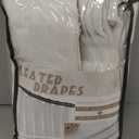 102 Inch Long Curtains for Living/Dining Room, Elegant Pinch Pleated Linen Curtain 102 inches Light Filter Privacy That Let Light in Cortinas para Sala Modernas 2 Panels Set Beige White