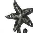 Antique Silver Cast Iron Starfish Hook- Nautical Wall Hook- Starfish Decoration