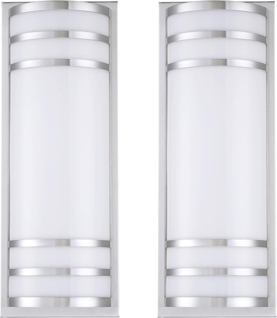 Doraimi Lighting 2 Pack LED 12W-3000K 16" Half Cylinder Wall Sconce Mounted Light Fixture with Brushed Nickel Finish for Home Decor Bathroom Bedroom Hallway Doraimi Lighting 2 Pack LED 12W-3000K 16" Half Cylinder Wall Sconce Mounted Light Fixture with Brushed Nickel Finish for Home Decor Bathroom Bedroom Hallway