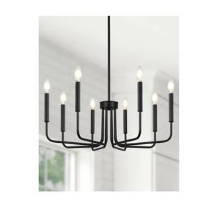 Chandeliers for Dining Room 8Light Modern Farmhouse Chandelier over Dining Table Matte Black Chandelier Dining Room Light Fixture Iron Hanging Light Foyer Chandelier Living Room Bedroom Entryway