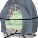 Patio Egg Chair Cover Waterproof, Double Egg Chair Cover, Extra Large Hanging Swing Chair Covers for Outdoor Furniture, Windproof, 91H x 80W Inches, Gray