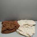 Blissful Diary Muslin Mini Crib Sheets, Pack and Play Mattress Sheets Fitted for Pack N Play, Soft Cotton for Boys Girls, 2 Pack( Sunshine and Brown 