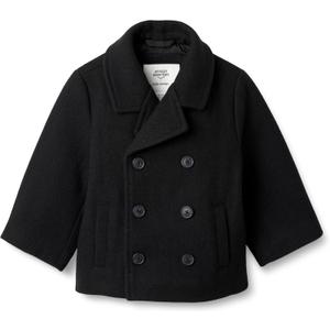 Amazon Essentials x Sofia Grainge Toddler Boys' Wool Blend Double Breasted Coat, Black, 2T