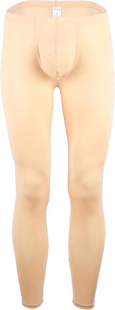 Mens Thin Ice Silk Compression Baselayer Thermal Long Johns Underwear (Medium, Nude) Mens Thin Ice Silk Compression Baselayer Thermal Long Johns Underwear (Medium, Nude)