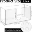 2 Pack Acrylic Paper Towel Holder, 10.8 Inch Transparent Folded Napkin Holder Dispenser for Countertop, Bathroom, Kitchen, Restaurant - Z-fold, C-fold or Multi Fold, One Size