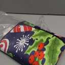 Christmas Half Round Rugs Candy Cane Half Round Door Mat Indoor Entryway Welcome Mat Non-Slip Low Profile Snowflakes Semicircular Door Mat for Patio Christmas Half Round Kitchen Rug (36x24in)