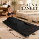 Infrared Sauna Blanket –Low EMF Safe with Support Pillow,Size 6 ft x 2.6 ft,Durable PU Leather Cover Detox & Relaxation at Home Adjustable Timer,5 Pcs Detox Bags,Gifts for Family, Full Body